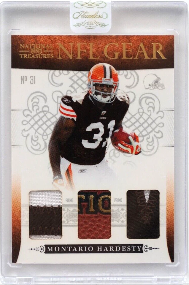2010 Playoff National Treasures NFL Gear #41/49 Montario Hardesty Football Card - Image 1 of 2