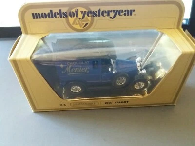 MODELLINO AUTO MATCHBOX MODELS OF YESTERYEAR BOX 1927 TALBOT CHOCOLAT MENIER  - Immagine 1 di 2