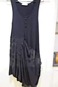David Pond New Zealand Designer Black asymmetric embroidered Black dress,10,$275 - Picture 1 of 11
