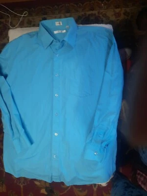 Camisa Adolfo Para Hombre Aqua Manga Larga Abotonada Talla XL, Sé Bonita Para Pascua, Primavera Foto 1 de 4
