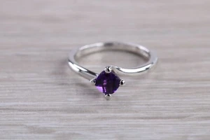 Chequered cut Amethyst Twist Shank Ring - Picture 1 of 7