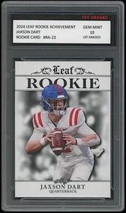 Jaxson Dart 2024 Leaf Achievement 1st Graded 10 Rookie Card RC Ole Miss/Giants - Picture 1 of 1