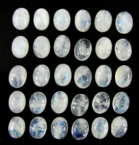 42,10 Ct Natürlicher Regenbogen Mondstein Edelstein 6x8 mm Cabochon 30 Stck. Posten - 64296 - Bild 1 von 5