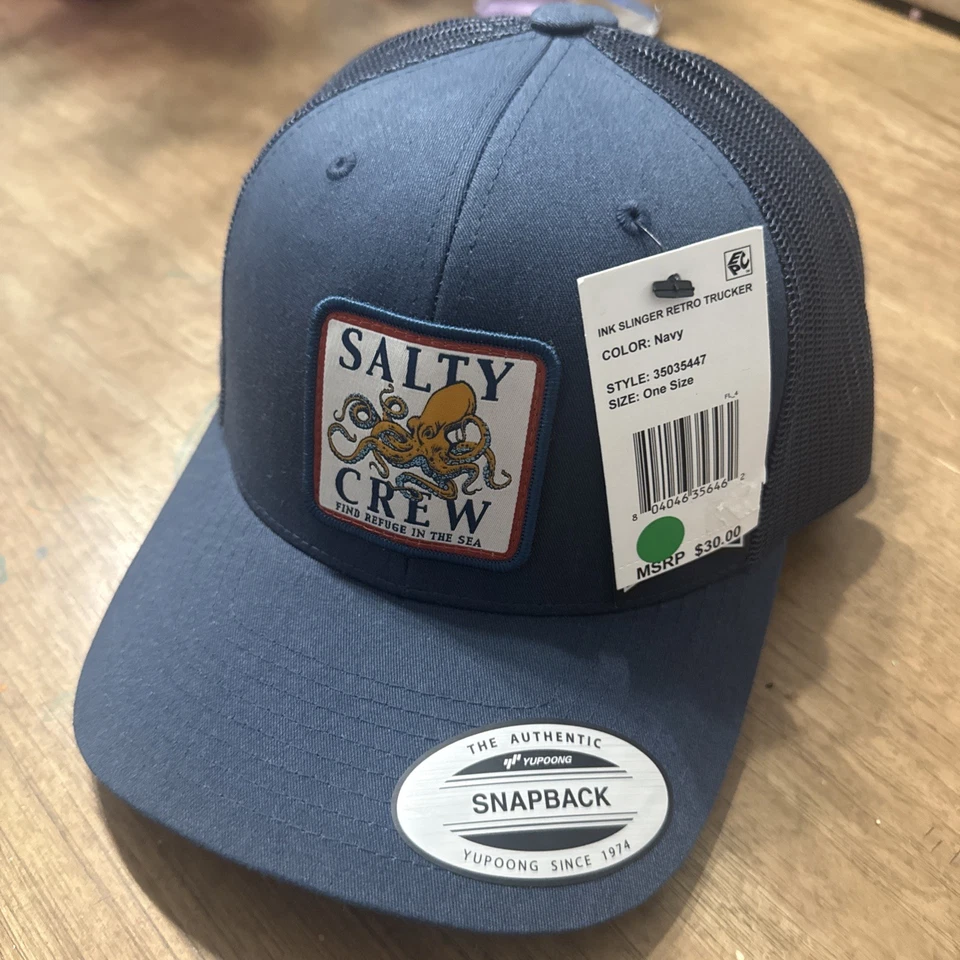 Salty Crew Mens Hat Ink Slinger Snapback Trucker Hat  6-Panel - Image 1 of 2