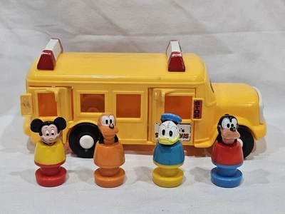 Autobús escolar Disney Mickey Mouse In N’ Out + figuras de Illco - vintage años 90 Foto 1 de 4