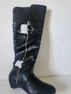 JUSTFAB Bottes noires talon plat Taille 38 - Photo 1/3