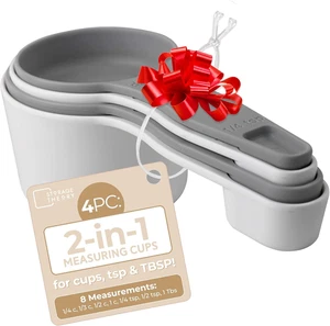 2-in-1 Messbecher & Löffel Set - Platzsparendes verschachteltes Küchenhelfer zum Backen - Bild 1 von 12