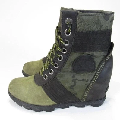 Botas de Combate Sorel Para Mujer Talla 10 Verde Camufladas Cuña Oculta Con Cordones Tobillo NL3043-371 Foto 1 de 4