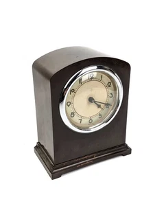 Vintage Bakelite Art Deco Windup Table Clock Running - Picture 1 of 6