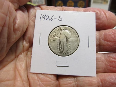 1926-S STANDING LIBERTY SILVER QUARTER **NICELY CIRCULATED** Full Clear Date - Image 1 of 4