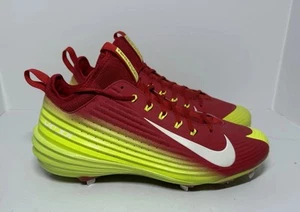 Nike Lunar Vapor Mike Trout White Volt Red 654853-617 Baseball Cleats Mens 14 - Picture 1 of 8