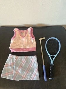 "Traje de tenis y golf American Girl para muñeca club de raqueta falda reversible AGD 18""" - Imagen 1 de 14