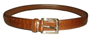 Brooks Brothers 346 Brown Croc Genuine Italian Leather Belt 38 - Picture 1 of 10