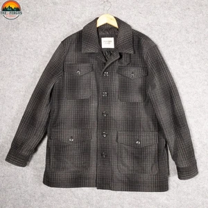 Old Navy Shacket Black Plaid Wool Blend Jacket Button Front Cabin Men's Size XL - Picture 1 of 10