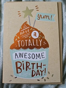 American Greetings Birthday Card Cupcake Design Fun Bright Happy Celebration - Picture 1 of 2