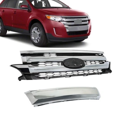 For 2011-2014 Ford Edge Front Upper Grill Assembly Chrome Molding Trim Grille Foto 1 de 4