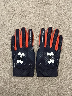 Guantes de fútbol americano Auburn University Under Armour emitidos por el equipo Spotlight talla grande Foto 1 de 2