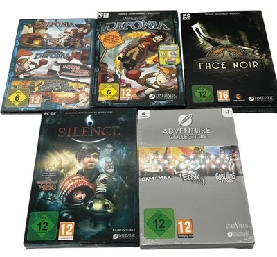 5 PC Spiele Konvolut Deponia Adventure Collection Silence Face Noir Sealed NEU - Bild 1 von 3