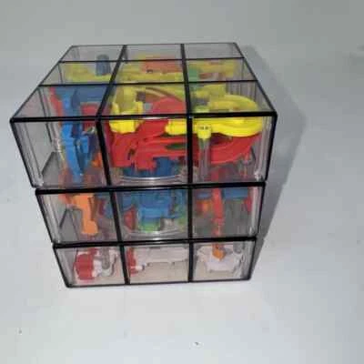 Rubix Cube Perplexus  Spin  Master Clear Puzzle Maze Cube With Metal Ball - Image 1 of 4