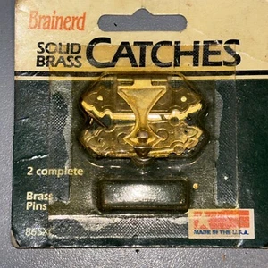 NOS Vintage Brainerd Solid Brass Catches- 2 Pair - Made in USA - Picture 1 of 3