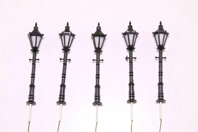 5 x Gaslaterne Straßenlaterne H0 mit 3V LED warmweiß ca. 6,5cm bahnwaren - Bild 1 von 4