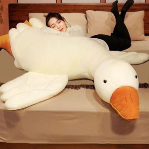 Giant White Goose Plush-51 in Soft Furry Swan Stuffed Animal Pillow,Huge Goos... - Picture 1 of 6