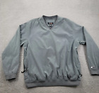 IZOD XFG Shirt Mens Large Gray Pullover V-Neck Zip Pockets Golf Outdoors