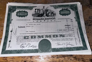 Howard Johnson Company Stock Certificate - Picture 1 of 2