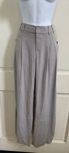 Cartonnier VERSO NWT! Light Gray Rayon Flowy Wide Leg Trousers Sz 2 NEW! - Picture 1 of 12