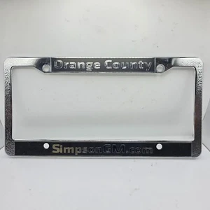 Orange County Simpson GM California Silver Plastic License Plate Frame - Picture 1 of 2