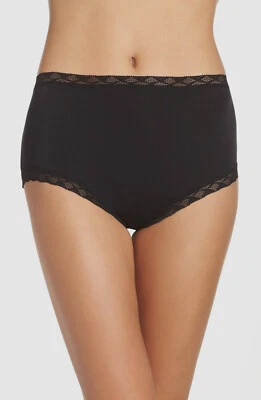 $20 Natori Women's Black Soft Stretch Low-Rise Cotton Full Briefs Size L - Image 1 of 3