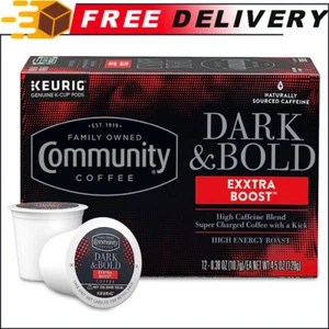 Community Coffee Dark & Bold Exxtra Boost Coffee Pods For Keurig 2.0 K-Cup 12pk - Picture 1 of 10