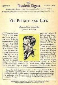 CHARLES LINDBERGH 1948 OF FLIGHT & FAME AUTOBIOGRAPHY CONDENSATION AVIATION - Picture 1 of 1