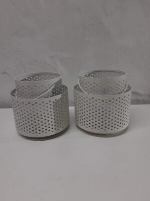 IKEA Beharska White Metal Candle Lanterns - Set of 2 - Image 1 of 4