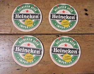 Tappetini/sottobicchieri vintage birra Heineken Happy Holidays, 4 pezzi - Foto 1 di 4