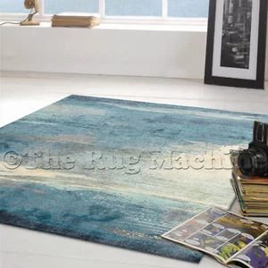 JUNO BLUE MODERN CLOUD SKY STYLE TRENDY FLOOR RUG 150x220cm **NEW** - Picture 1 of 3