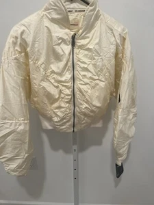 Free People Movement FP Cream Glitz Blitz Quilt Nylon Bomber Puffer Jacket S - Picture 1 of 4