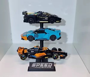Branded Triple Riser Display Stand to fit Lego Speed Champions - Picture 1 of 7