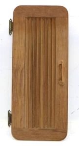 Sailboat Teak Wood Interior Cabin Louvered Cabinet Doors w/Brass Hinges 22" x 9" - Picture 1 of 9
