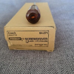 Vintage Stanley 64-271 Wood Handle 1 pt  Phillips  3" blade Screwdriver  NOS  US - Picture 1 of 5