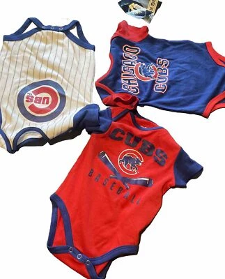Body de 3 piezas "bates de béisbol" Chicago Cubs MLB béisbol bebé varias tallas Foto 1 de 4