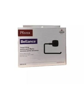 Pfister Bellance Wall-Mount Towel Ring in Matte Black BRB-BLL0B - Picture 1 of 2