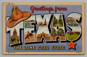 Carta grande saludos desde Texas lino postal París TX 1943 cancelar Mattise - Imagen 1 de 2