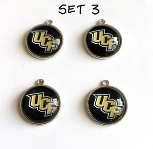Sale 4pcs charms of UCF Knights NCAA Athletics teams, top glass, CZ stone inlay - Picture 1 of 20
