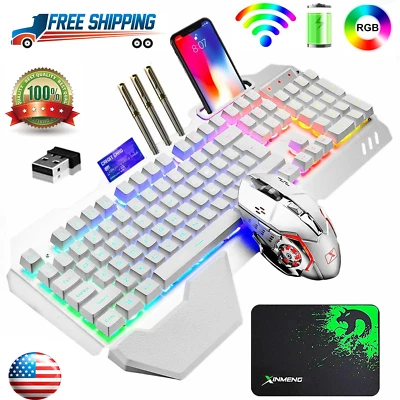 XINGMENG K680 104 Keys Wireless Gaming Keyboard and Mouse Set RGB Backlit for PC - Image 1 of 4