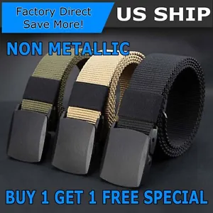 Men's Plastic Cam Buckle Nylon Canvas Tactical Waistband Webbing Military Belt - Picture 1 of 13