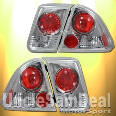 JUEGO DE 4 LUCES TRASERAS CROMADAS TRANSPARENTES PARA HONDA CIVIC SEDÁN Foto 1 de 3