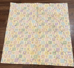 Animals Blocks Crib Baby Blanket Comforter Quilt/Coverlet 40 X 41.5 - Picture 1 of 9