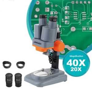 20X 40X Stereo Microscope with Eyepiece Led Light PCB Solder Phone Pepair Tool - Picture 1 of 6