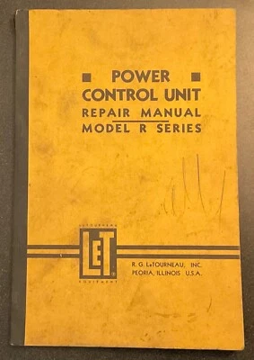 Unidad de control de potencia LeTOURNEAU modelo serie R manual de reparación original 1946 Foto 1 de 4